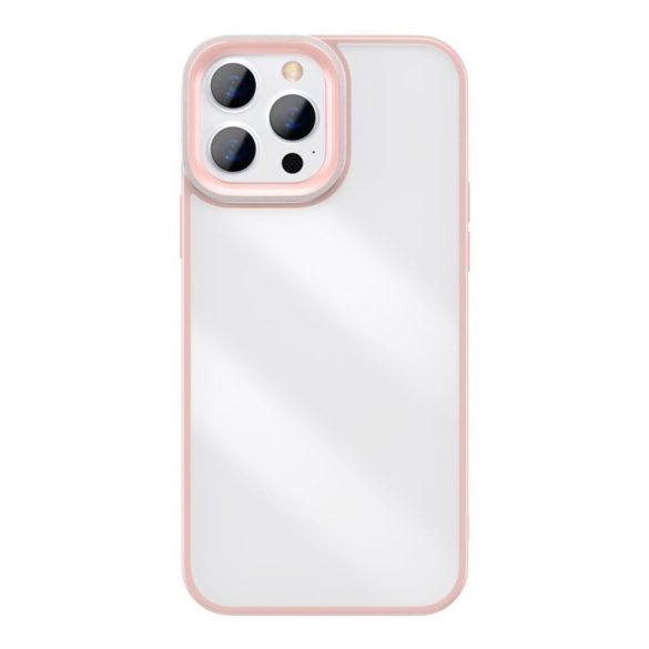 Baseus Crystal átlátszó tok iPhone 13 Pro készülékhez (rózsaszín)