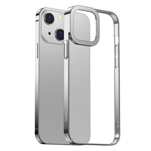 Baseus Glitter átlátszó tok iPhone 13-hoz (ezüst)