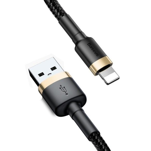 USB Lightning Baseus Cafule 2,4A 1 m-es kábel (arany-fekete)