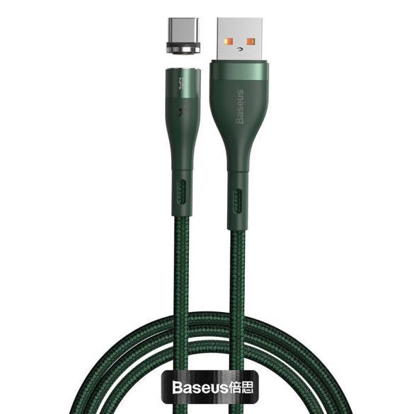 USB mágneses kábel - USB-C Baseus Zinc 5A 1m (zöld)