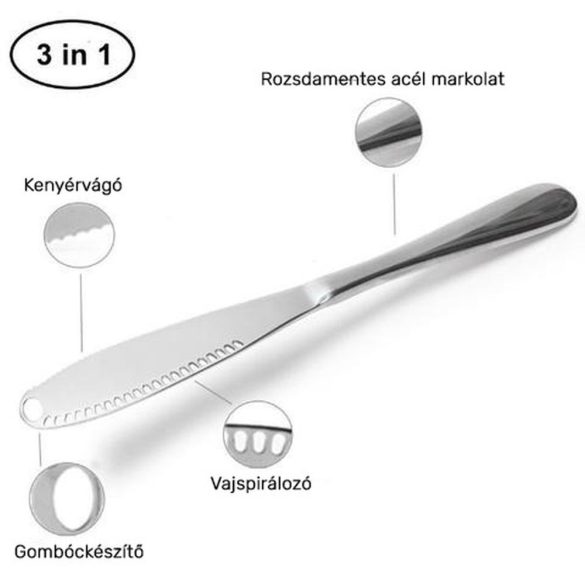 Multifunkcionális vajazó kés
