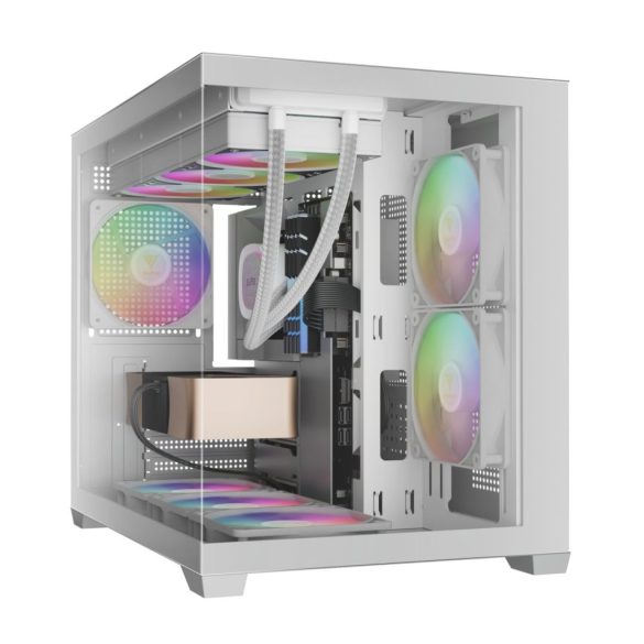 Gamdias Aura GC10M WH ARGB Tempered Glass White