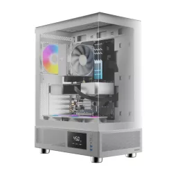 Gamdias Atlas E1 ARGB Tempered Glass White