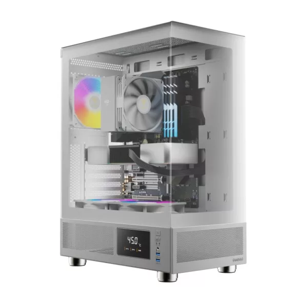 Gamdias Atlas E1 ARGB Tempered Glass White