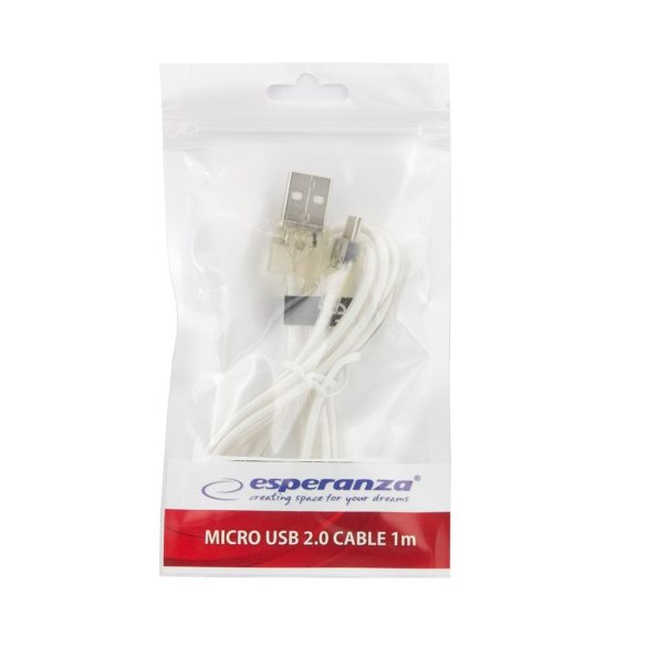 Esperanza MICRO USB 2.0 Kábel A-B M/M 1M Fehér