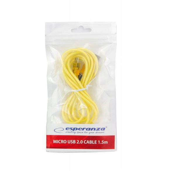 Esperanza MICRO USB 2.0 Kábel A-B M/M 1.5M sárga