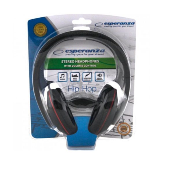 Esperanza EH121 HIP-HOP fekete vezetékes sztereó fejhallgató (EH121)
