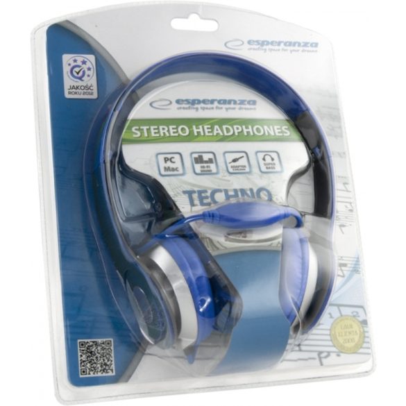 Esperanza Stereo AUDIO Fejhallgató TECHNO Kék