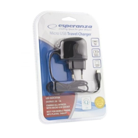 Esperanza microUSB utazótöltő EZ118