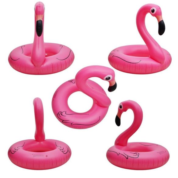 Rózsaszín flamingó felfújható úszógumi 120cm