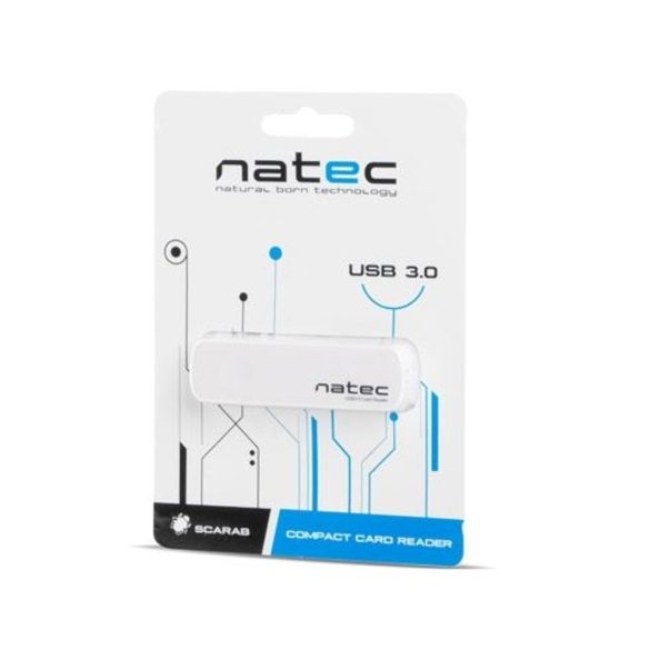 Natec kártyaolvasó MINI SCARAB SD/Micro SD, USB 3.0 fehér