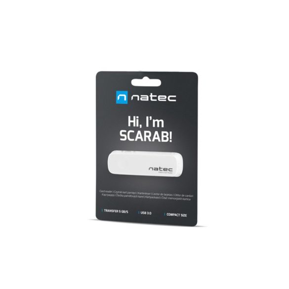 Natec kártyaolvasó MINI SCARAB SD/Micro SD, USB 3.0 fehér