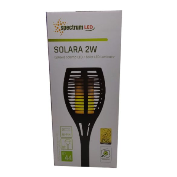 SpectrumLED Solara 2W/20Lm/IP44/napelemes kerti leszúrható fekete LED lámpa