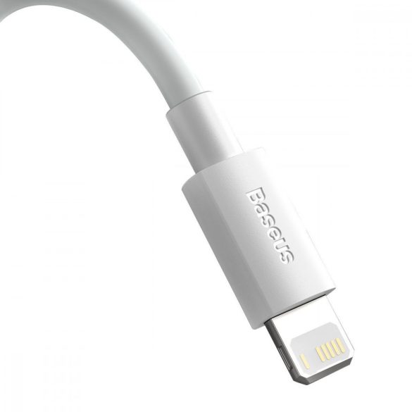 USB kábel Lightning Baseus Simple Wisdomhoz, 2.4A, 1.5m (fehér) 2db.